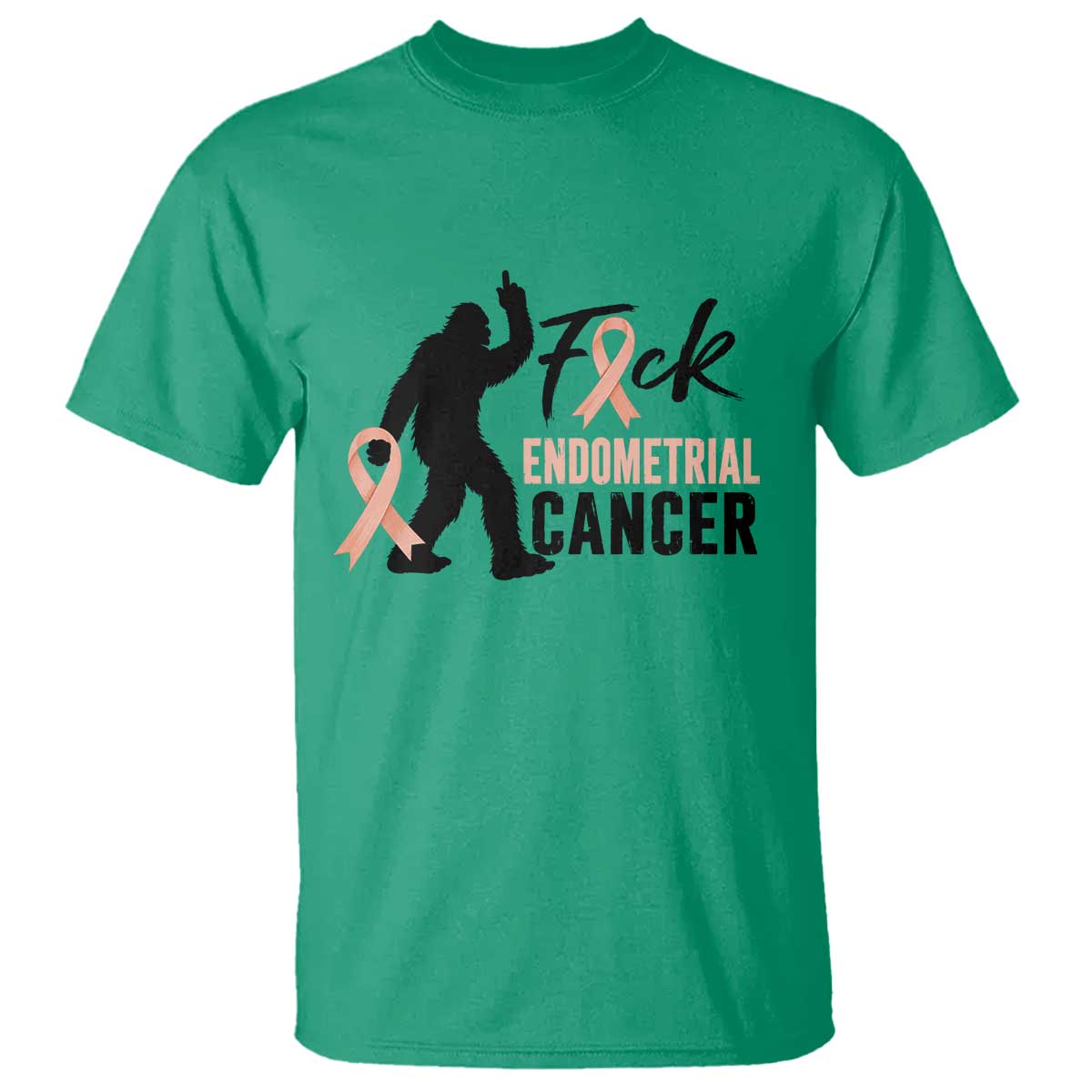 Funny Bigfoot Fuck Endometrial Cancer Support Gift T Shirt
