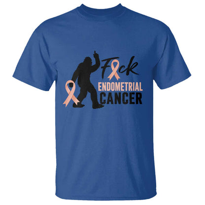 Funny Bigfoot Fuck Endometrial Cancer Support Gift T Shirt