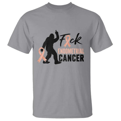 Funny Bigfoot Fuck Endometrial Cancer Support Gift T Shirt