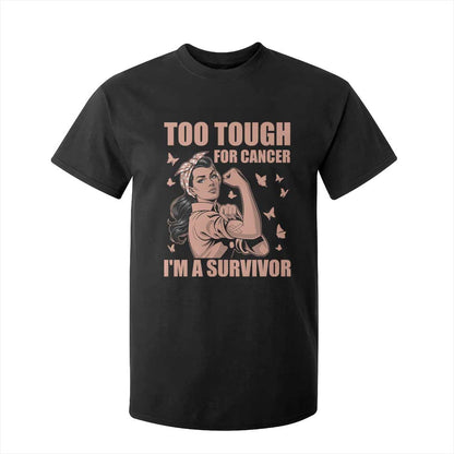 Endometrial Cancer Warrior T Shirt For Kid Too Tough For Cancer Im A Survivor