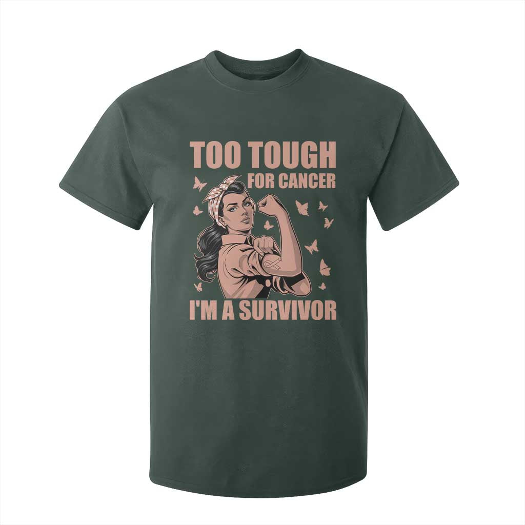 Endometrial Cancer Warrior T Shirt For Kid Too Tough For Cancer Im A Survivor