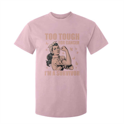 Endometrial Cancer Warrior T Shirt For Kid Too Tough For Cancer Im A Survivor