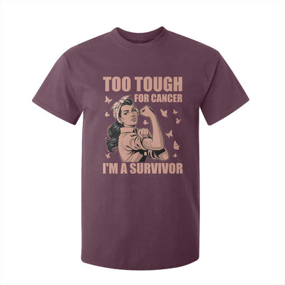 Endometrial Cancer Warrior T Shirt For Kid Too Tough For Cancer Im A Survivor