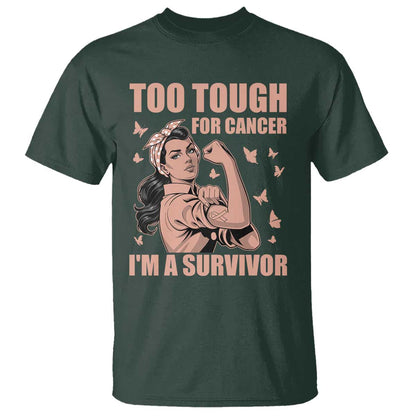 Endometrial Cancer Warrior T Shirt Too Tough For Cancer Im A Survivor