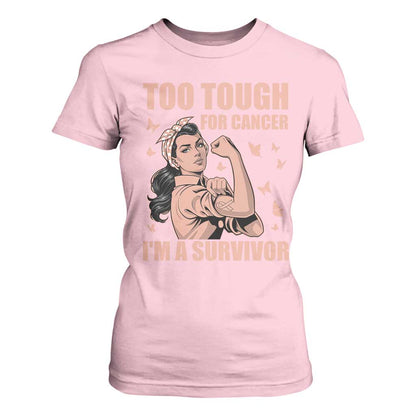 Endometrial Cancer Warrior T Shirt For Women Too Tough For Cancer Im A Survivor