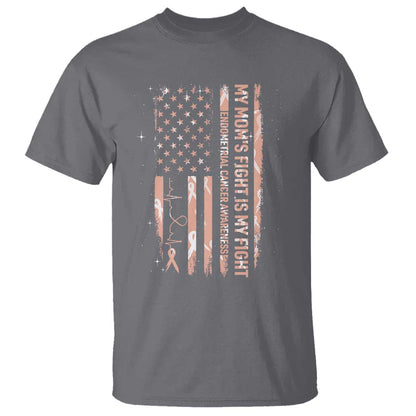 American Flag Endometrial Cancer Support T Shirt My Moms Fight My Fight