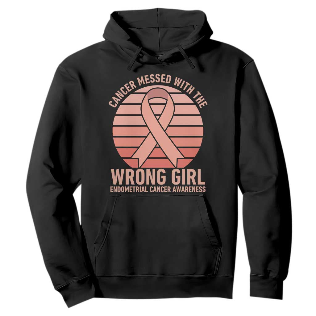 Cancer Messed With The Wrong Girl Hoodie Endometrial Cancer Warrior