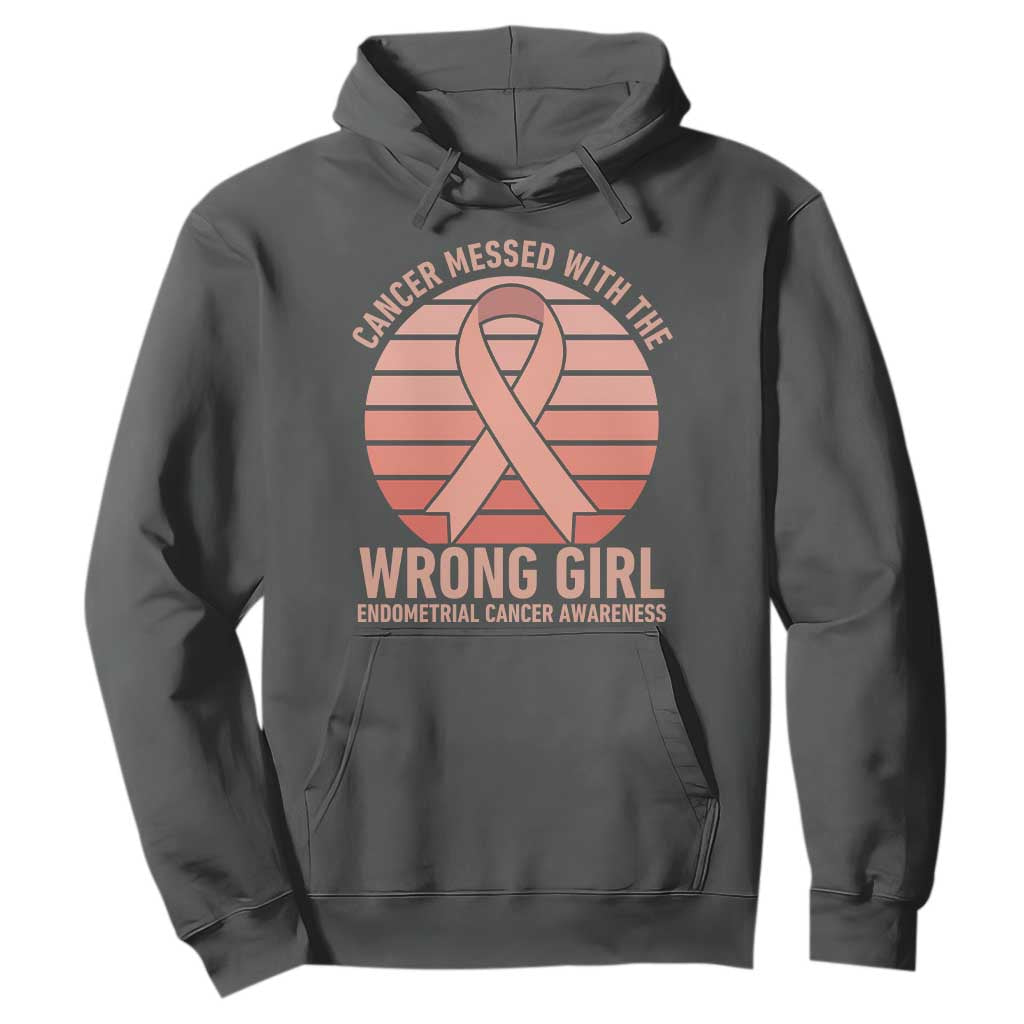 Cancer Messed With The Wrong Girl Hoodie Endometrial Cancer Warrior