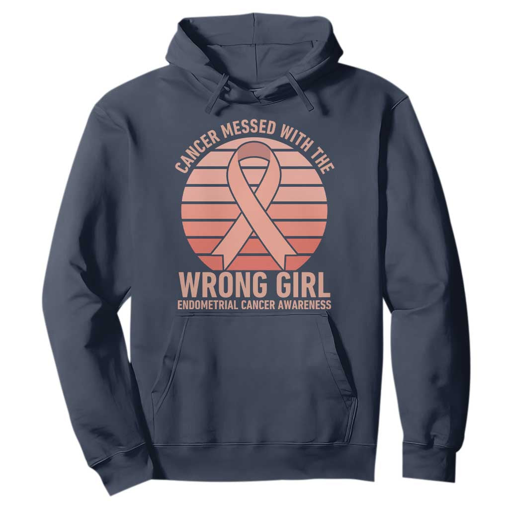 Cancer Messed With The Wrong Girl Hoodie Endometrial Cancer Warrior