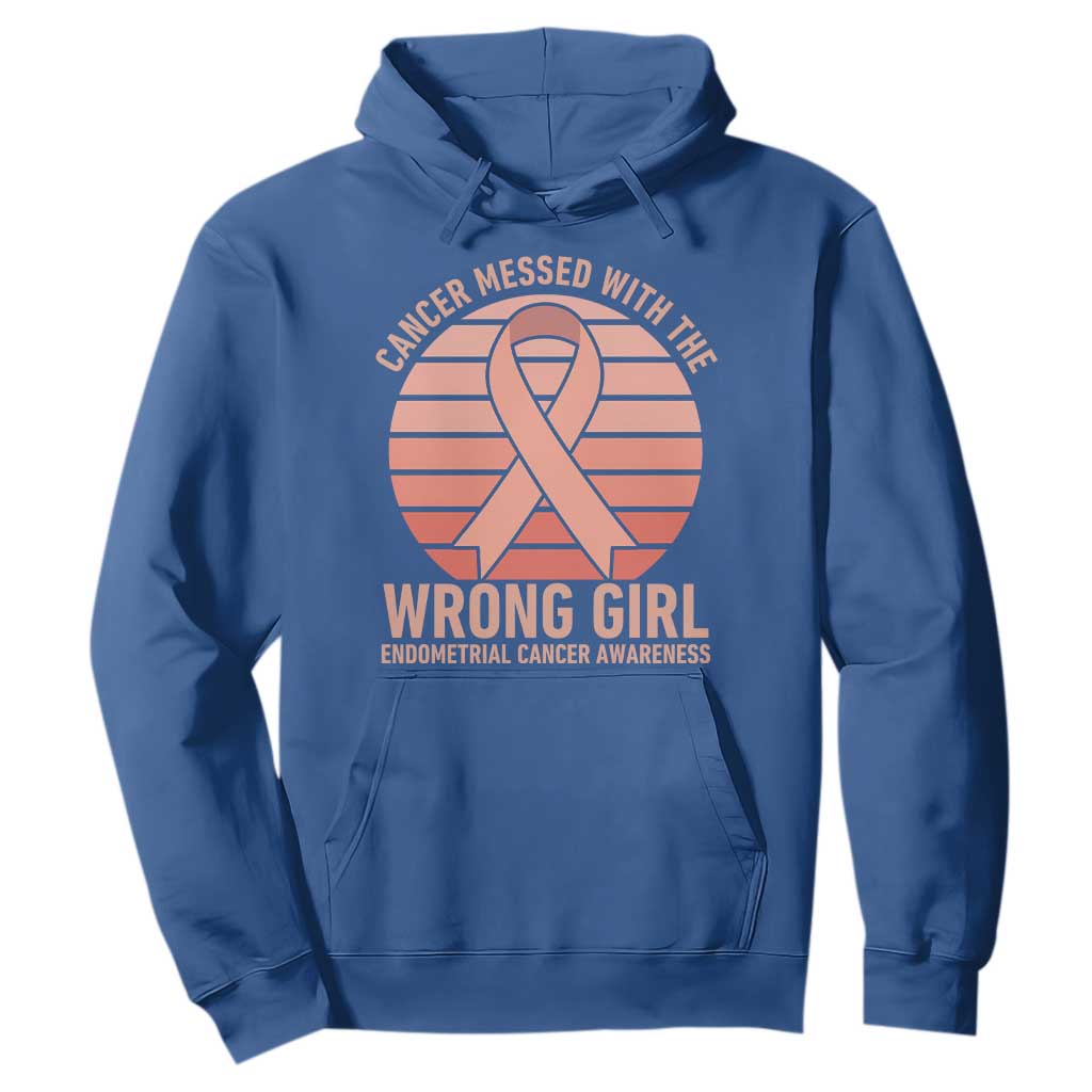 Cancer Messed With The Wrong Girl Hoodie Endometrial Cancer Warrior