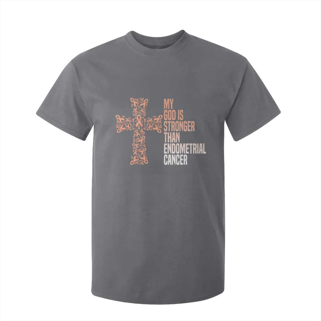 Religious Endometrial Cancer Gift T Shirt For Kid My God Is Stronger Than Cancer