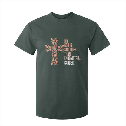 Religious Endometrial Cancer Gift T Shirt For Kid My God Is Stronger Than Cancer