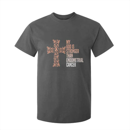 Religious Endometrial Cancer Gift T Shirt For Kid My God Is Stronger Than Cancer