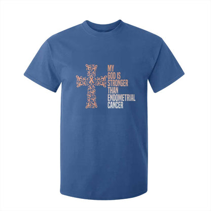 Religious Endometrial Cancer Gift T Shirt For Kid My God Is Stronger Than Cancer