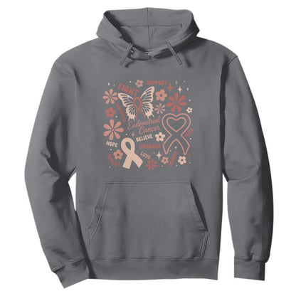 Endometrial Cancer Floral Butterfly Hoodie Believe Strength Faith