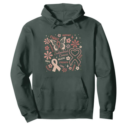 Endometrial Cancer Floral Butterfly Hoodie Believe Strength Faith