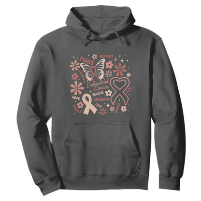 Endometrial Cancer Floral Butterfly Hoodie Believe Strength Faith
