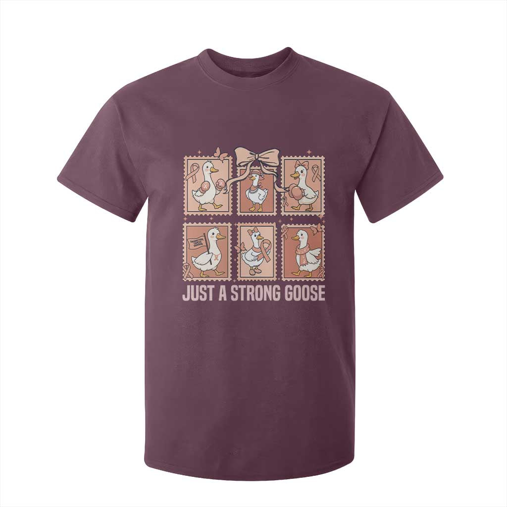 Funny Endometrial Cancer Warrior Goose T Shirt For Kid Just A Strong Goose