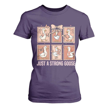 Funny Endometrial Cancer Warrior Goose T Shirt For Women Just A Strong Goose