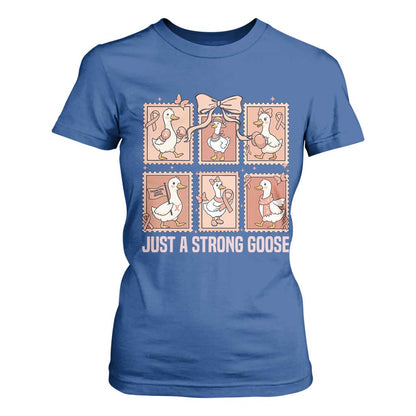 Funny Endometrial Cancer Warrior Goose T Shirt For Women Just A Strong Goose