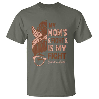 Endometrial Cancer Support T Shirt My Moms Fight My Fight