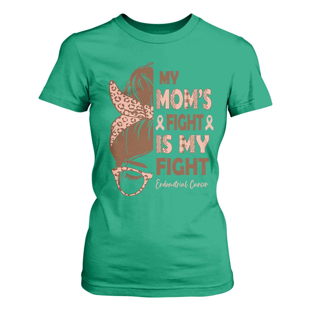 Endometrial Cancer Support T Shirt For Women My Moms Fight My Fight