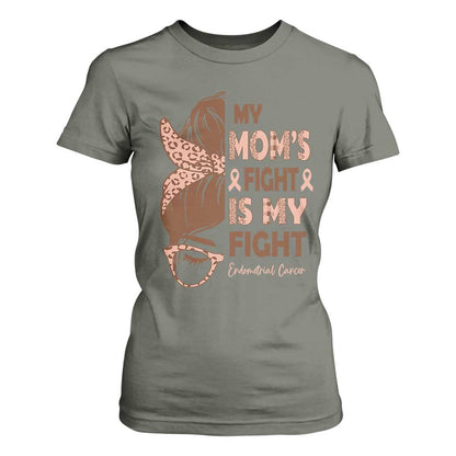 Endometrial Cancer Support T Shirt For Women My Moms Fight My Fight