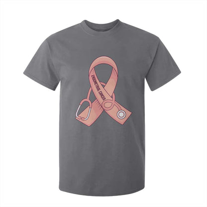 Endometrial Cancer Healthcare Warrior T Shirt For Kid Peach Stethoscope Nurse