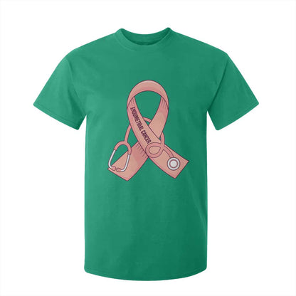 Endometrial Cancer Healthcare Warrior T Shirt For Kid Peach Stethoscope Nurse
