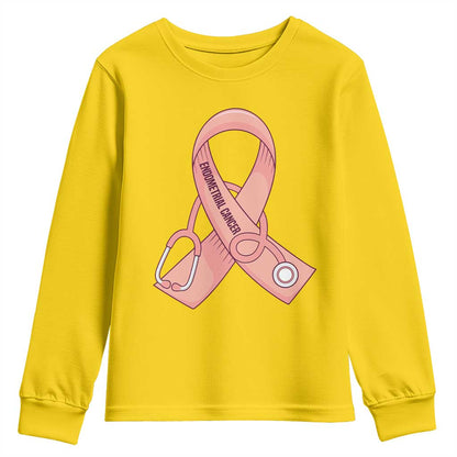 Endometrial Cancer Healthcare Warrior Youth Sweatshirt Peach Stethoscope Nurse