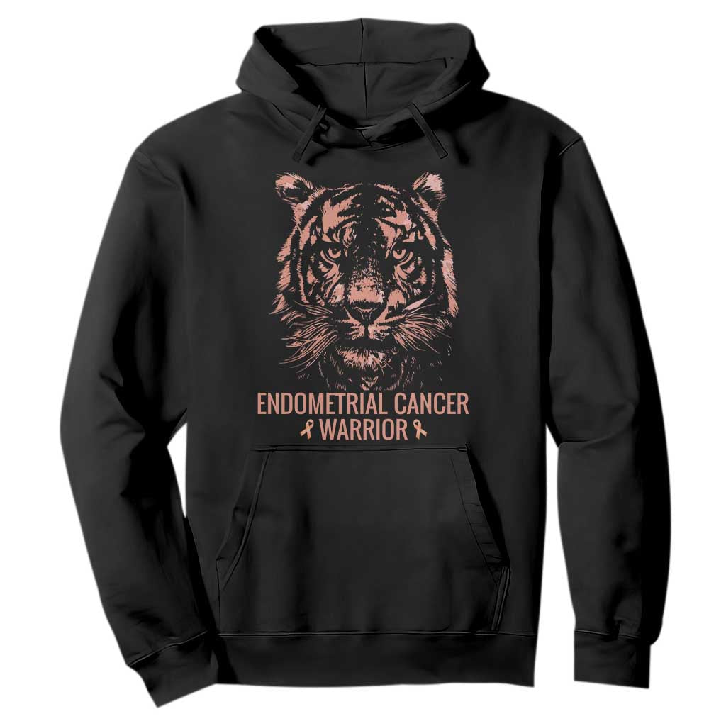 Endometrial Cancer Warrior Tiger Hoodie Strength Courage Hope