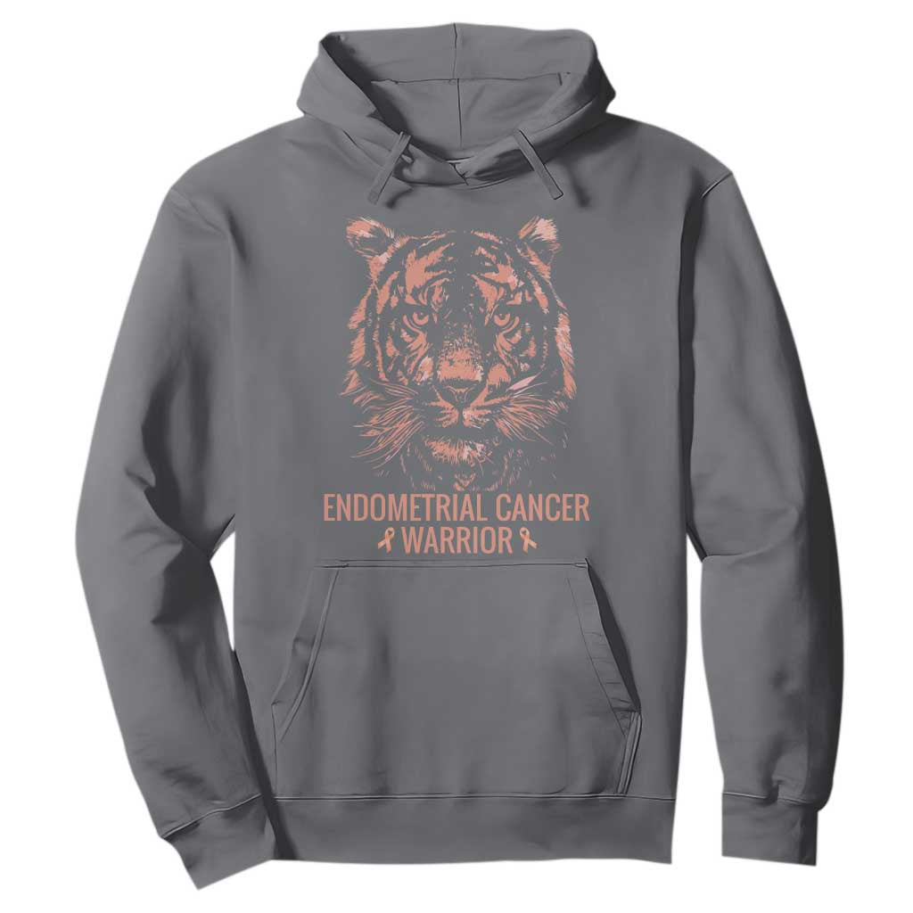 Endometrial Cancer Warrior Tiger Hoodie Strength Courage Hope