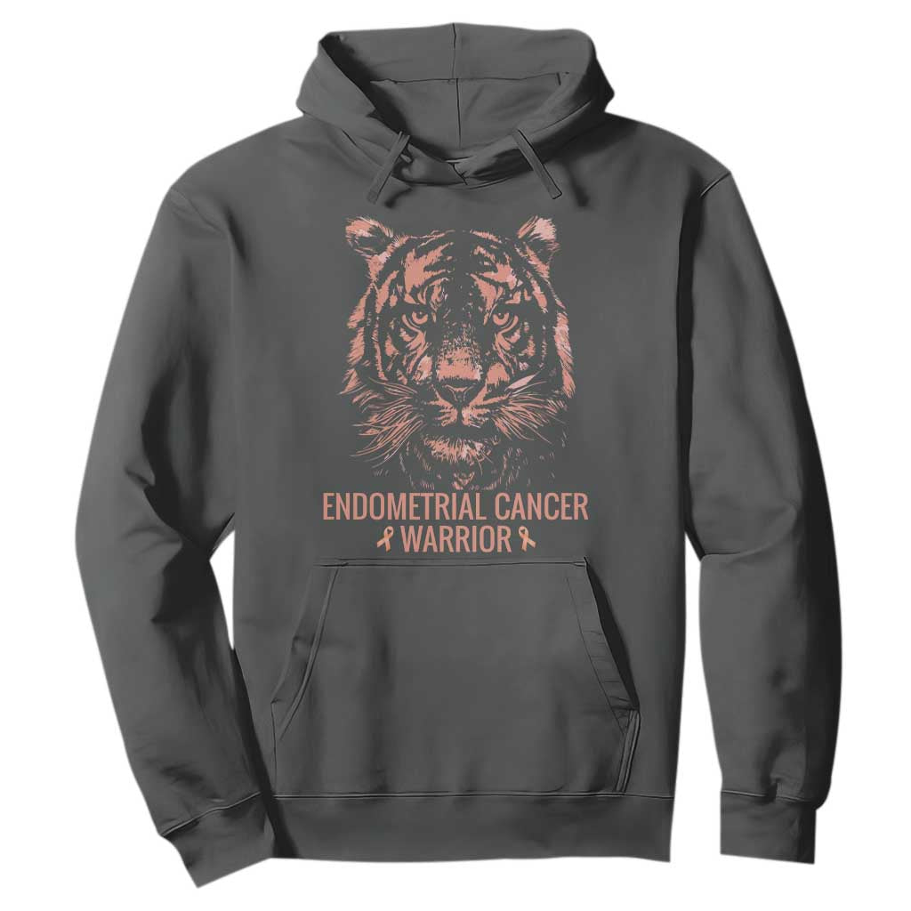 Endometrial Cancer Warrior Tiger Hoodie Strength Courage Hope