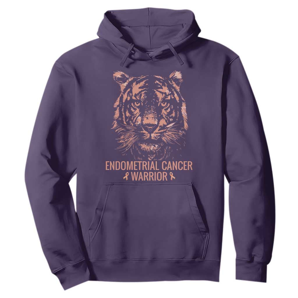 Endometrial Cancer Warrior Tiger Hoodie Strength Courage Hope