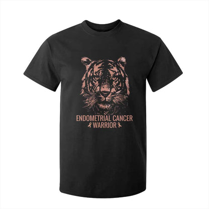 Endometrial Cancer Warrior Tiger T Shirt For Kid Strength Courage Hope