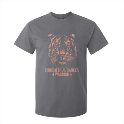 Endometrial Cancer Warrior Tiger T Shirt For Kid Strength Courage Hope