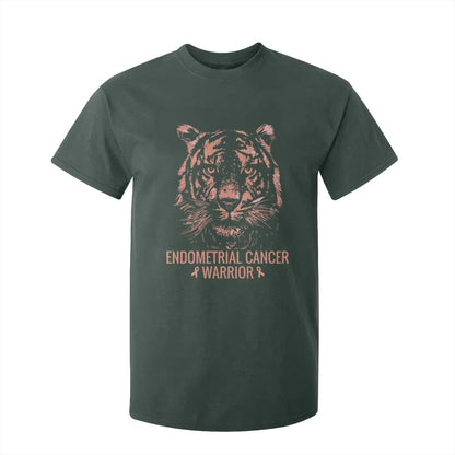 Endometrial Cancer Warrior Tiger T Shirt For Kid Strength Courage Hope