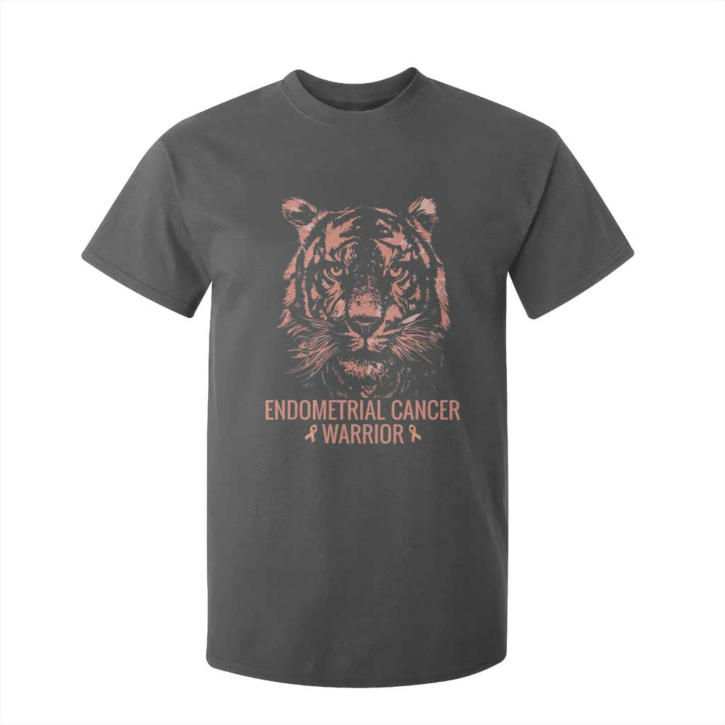 Endometrial Cancer Warrior Tiger T Shirt For Kid Strength Courage Hope