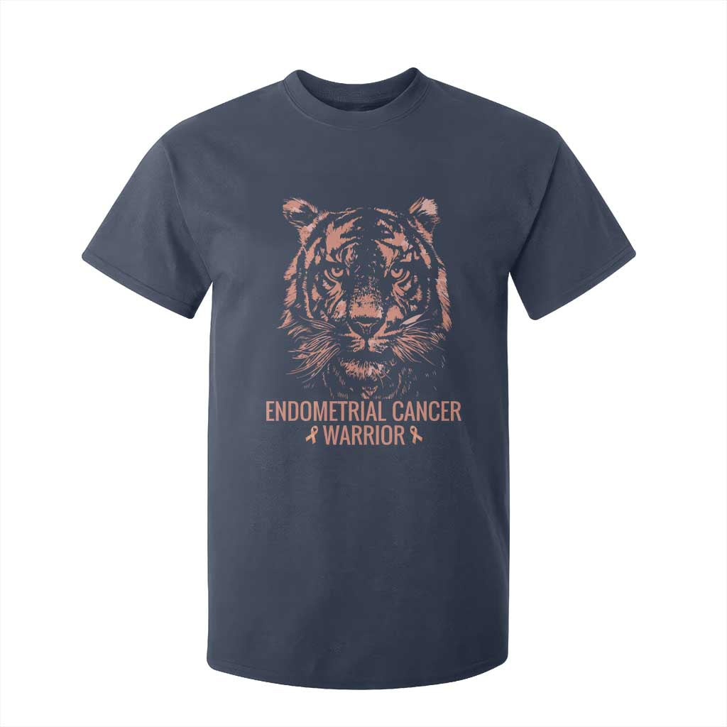 Endometrial Cancer Warrior Tiger T Shirt For Kid Strength Courage Hope