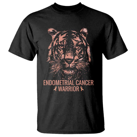 Endometrial Cancer Warrior Tiger T Shirt Strength Courage Hope