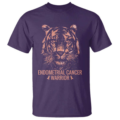 Endometrial Cancer Warrior Tiger T Shirt Strength Courage Hope