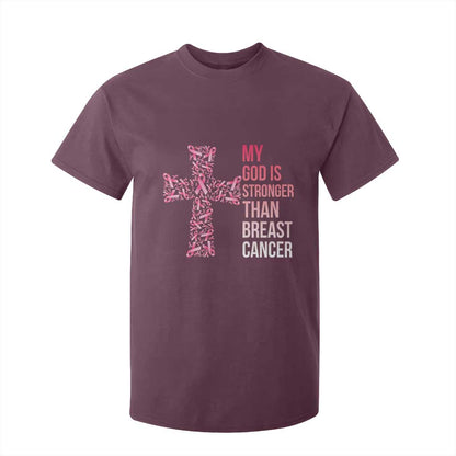 My God Is Stronger Than Breast Cancer Survivor Hope Gift T Shirt For Kid