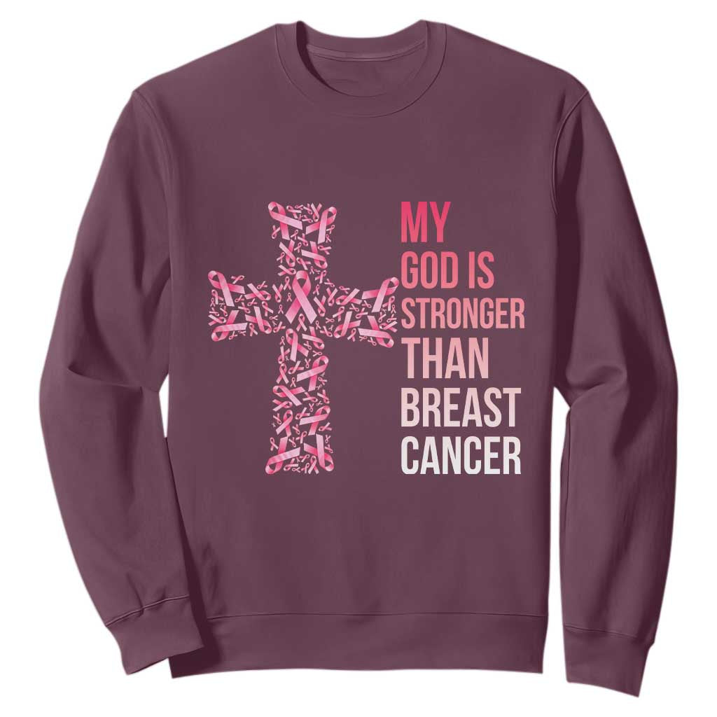 My God Is Stronger Than Breast Cancer Survivor Hope Gift Sweatshirt