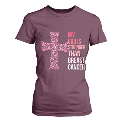 My God Is Stronger Than Breast Cancer Survivor Hope Gift T Shirt For Women