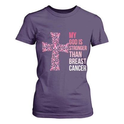 My God Is Stronger Than Breast Cancer Survivor Hope Gift T Shirt For Women