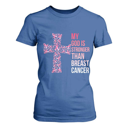 My God Is Stronger Than Breast Cancer Survivor Hope Gift T Shirt For Women