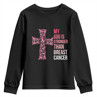 My God Is Stronger Than Breast Cancer Survivor Hope Gift Youth Sweatshirt