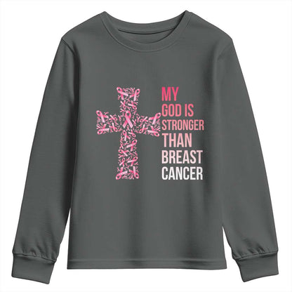 My God Is Stronger Than Breast Cancer Survivor Hope Gift Youth Sweatshirt