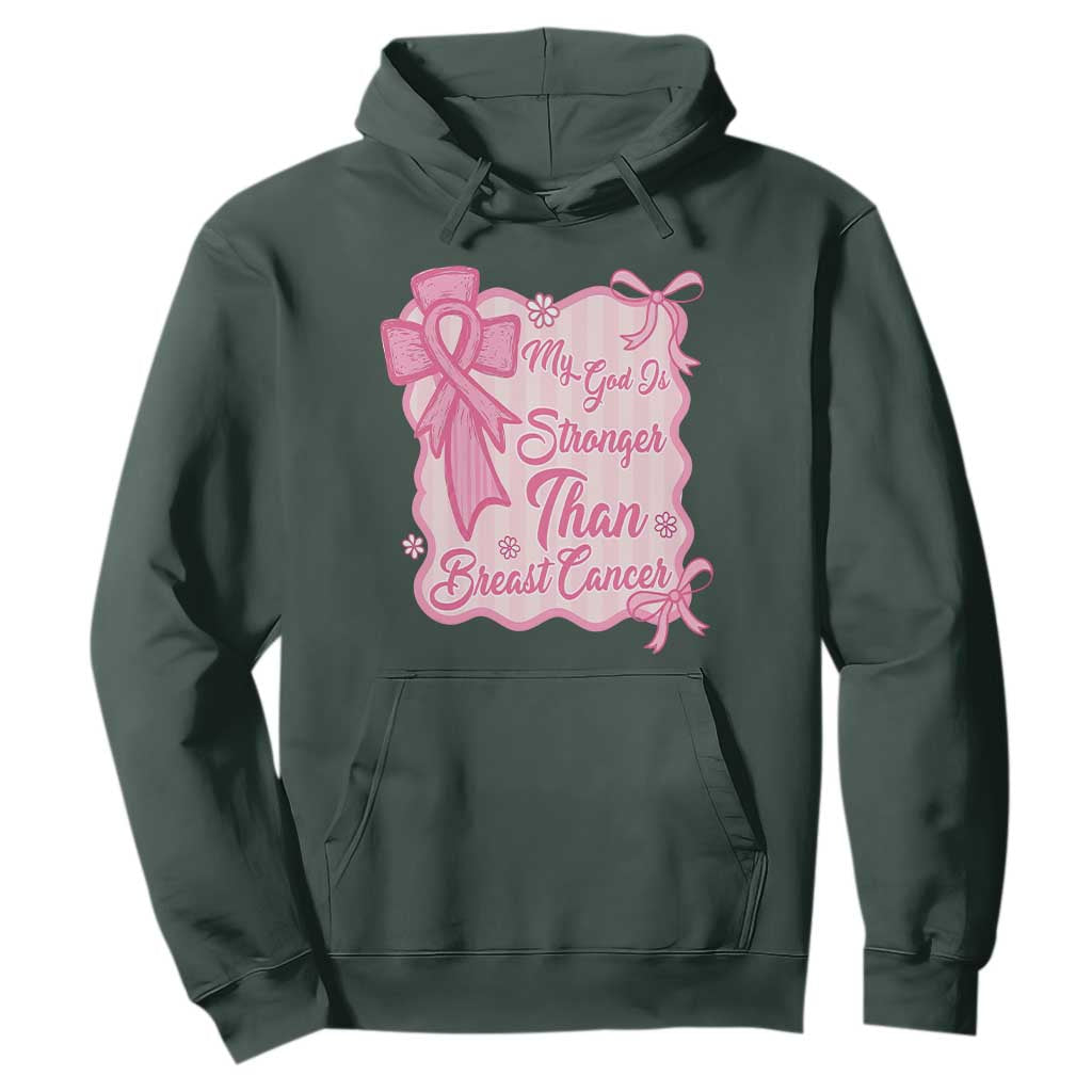 My God Is Stronger Than Breast Cancer Hoodie Christian Support Gift