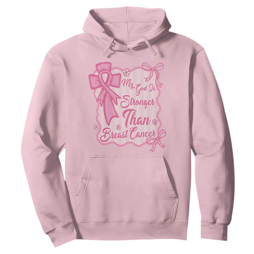 My God Is Stronger Than Breast Cancer Hoodie Christian Support Gift